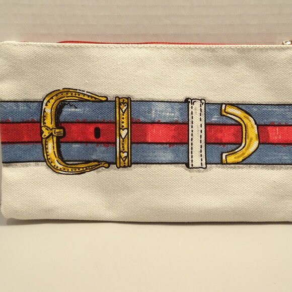 Brighton In Love We Trust Pouch Hearts Tom Clancy Canvas Makeup Toiletry Travel - Picture 2 of 4